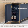 SinCiDo Sideboard Buffet Servers with 4 Doors & 3 Drawers, 60″W Luxury Fluted Kitchen Storage Cabinet with Faux Marble Tabletop - 4 of 4