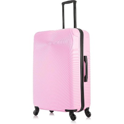 28-Inch Large Checked Hardside Luggage, Spinner Wheels, Durable Lightweight Suitcase with Handle & Trolley