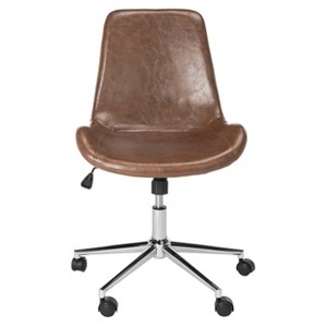 Fletcher Swivel Office Chair Brown/Chrome - Safavieh
