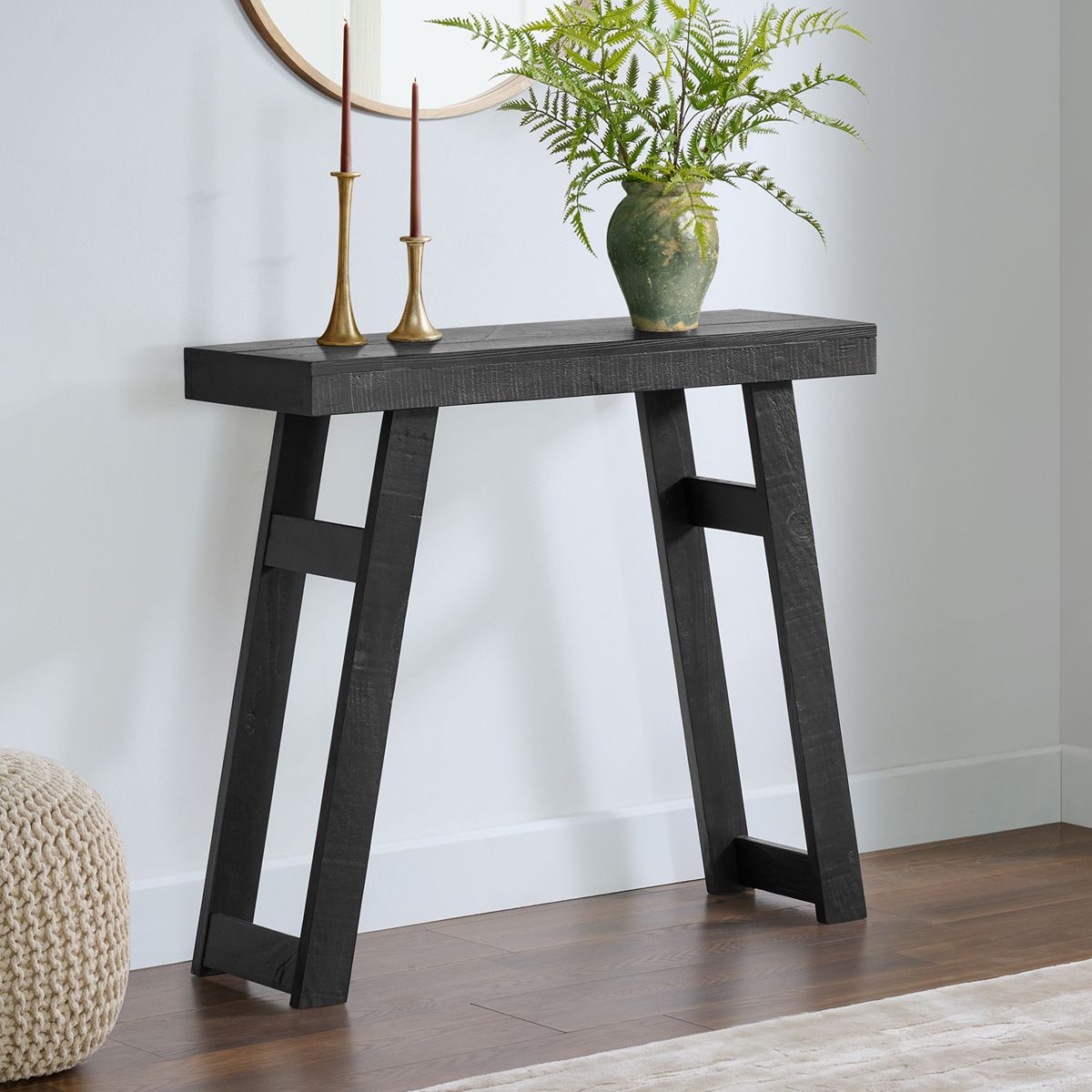Alaterre Furniture Lawas Solid Wood Console Table - 36 Inch Modern Farmhouse Small Entryway Table - thumbnail 4