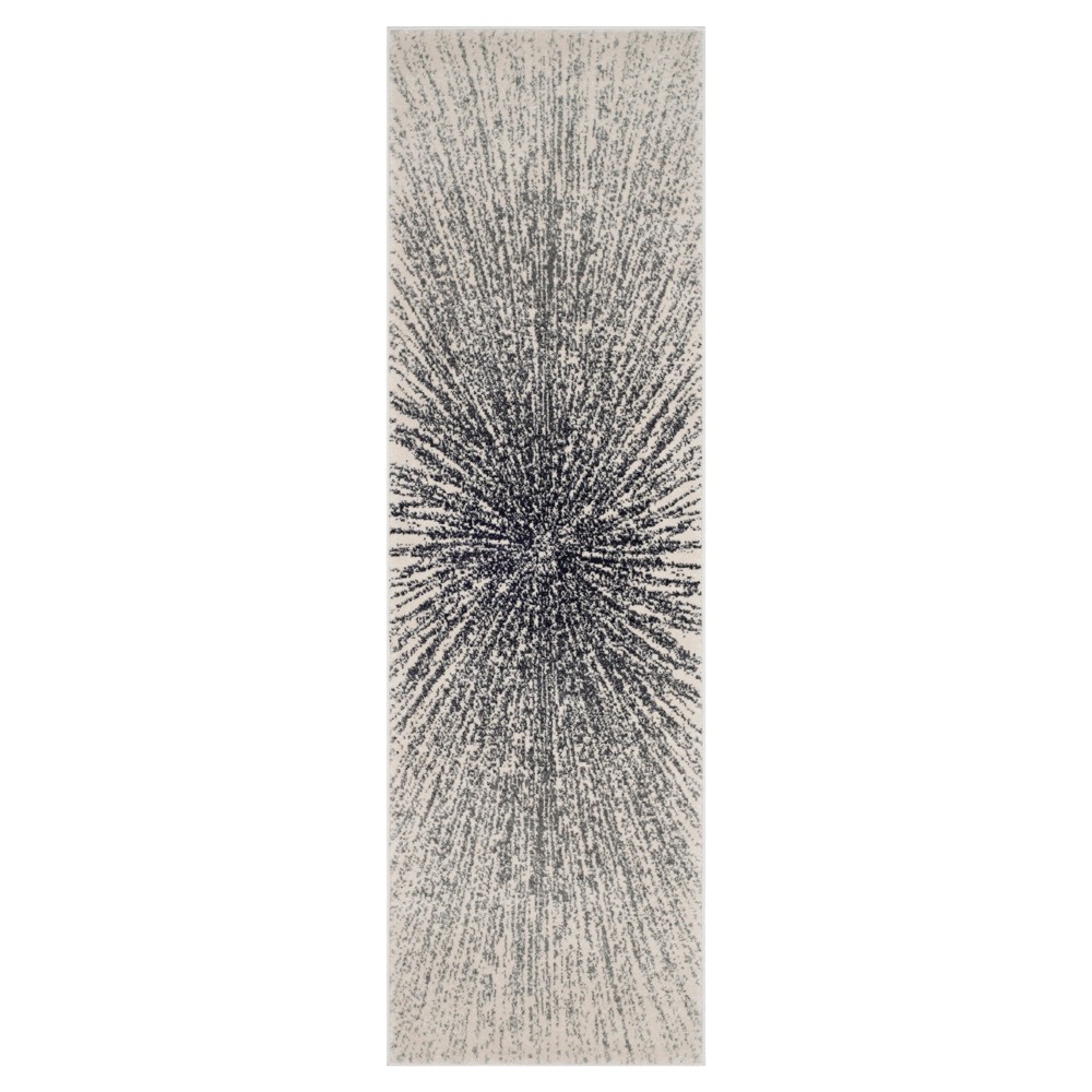  Runner Marcell Burst Area Rug Black/Ivory