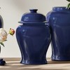 Plum & Post Koa Wide Lidded Ginger Jar Small - Navy Ceramic Handcrafted - 2 of 2