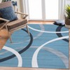 Indoor Modern Stripe Abstract Area Rugs for Living Room Bedroom Ultra Soft Washable Low Pile Non Slip Carpet Thin Floor Mat 4'x6'Blue - 4 of 4