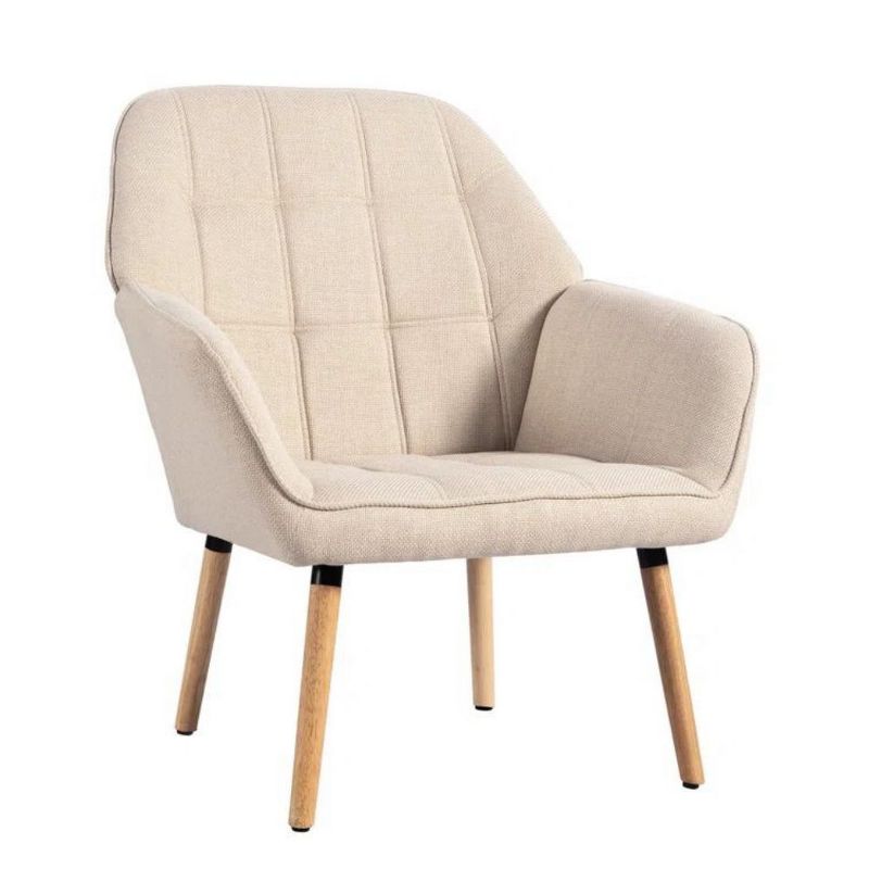 Neutypechic Modern Linen Upholstered Accent Chair Armchair, 2 of 8