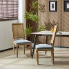 MAYEERTY Set of 2 French Country Dining Chairs, Cane Backrest Upholstered Seat Fluted Legs Rubberwood Frame, Kitchen Dining Room - 2 of 4