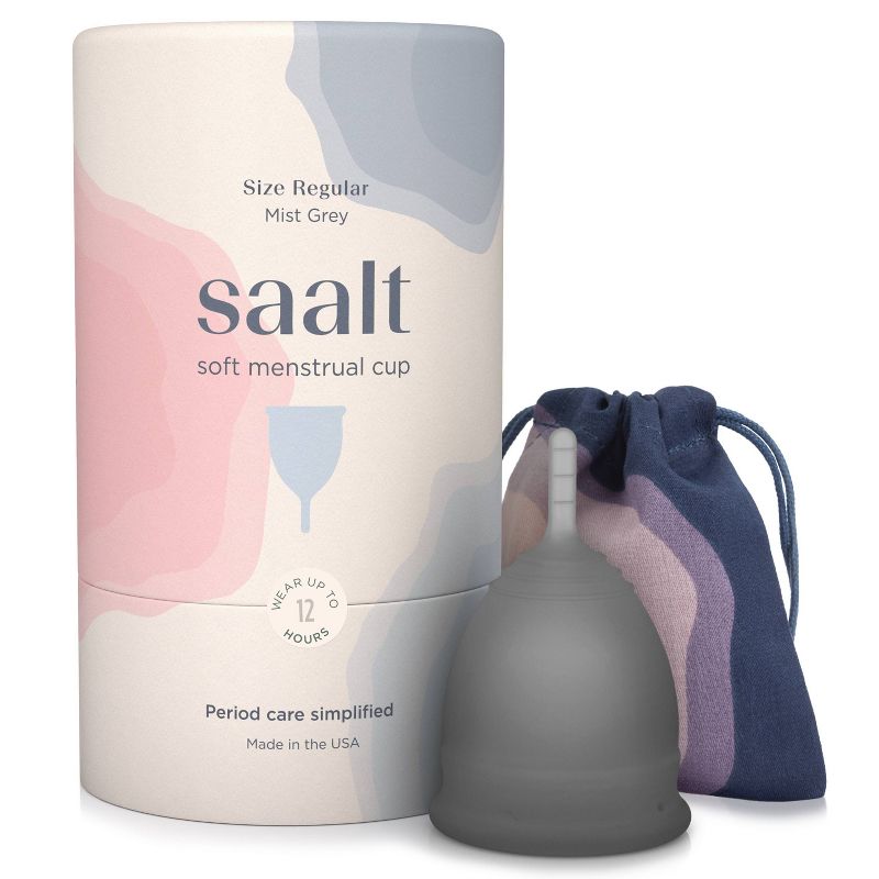 Saalt Soft Menstrual Cup - Gray - Regular, 1 of 10