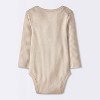 Baby 3pk Solid Long Sleeve Wide Ribbed Bodysuit - Cloud Island™ - 2 of 4