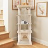 Costway Large Multi-level Cat Tree 58" Tall Cat Tower with Swaying Aerial Condo Perch Bed Brown/Beige - 4 of 4