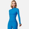 Anna-Kaci Active Women's Long Sleeve Fitted Zip-Up Jacket with High Collar and Thumbhole Cuffs - 3 of 4