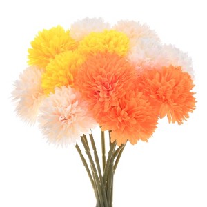 Unique Bargains Artificial Chrysanthemum Ball Flowers Real Touch 11 Inch 12 Pcs - 1 of 4