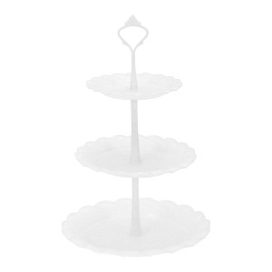 Unique Bargains 3-Layer Round Dessert Cupcake Stand with Tiered Serving Tray for Pastries Donuts and Fruits - 1 of 4