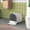 Whisen Hooded Cat Litter Box with Deodorizing Filter, Removable Tray, Scoop, Mat for Small Cats - 2 of 4
