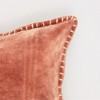 Kumasinova 19x19 Inches Square Stonewashed Cotton Velvet Throw Pillows,Couch Pillows with Decorative Handstiched Edges,Decorative Pillows for Bed - 4 of 4