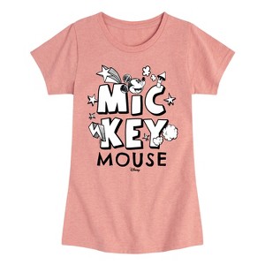 Girls' - Disney - Mickey Mouse Doodle Fitted Short Sleeve Graphic T-Shirt - 1 of 4