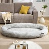 73" Human Dog Bed for Adults,Memory Foam Fluffy Pet Bed for People with Pocket Handles,Plush Giant Floor Lounger,Non Slip Bottom–LAOTIES - 2 of 4