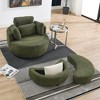 Fabric Modern Accent Round Swivel Chair with Moon Storage Ottoman, 4 Pillows and High-Density Foam Cushions - 4 of 4