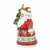 Jim Shore 3.75 In Santa Holding Tree Mini Christmas Quilt Design Santa Figurines - 3 of 3