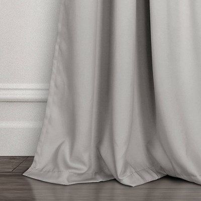 Light Gray Extra Long Insulated Blackout Grommet Curtains