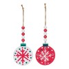 Snowflake Ornament Set – MDF Wood with Beaded Accents – 14" Holiday Decor, Set of 12 – By Melrose - 3 of 4