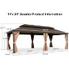PURPLE LEAF Garden Bronze Double Roof Aluminum Frame Pavilion And Khaki Curtain  Outdoor Hardtop Gazebo - 2 of 4