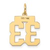 Black Bow Jewelry 14k Yellow Gold, Athletic Collection, Small Polished Number 33 Pendant - 3 of 4
