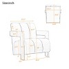 Modern Lounge Conversation Armrests Chair,Polyester Fabric Upholstered Armrests Chair,L Shaped Design Wooden Accent Armchair-Cuddlewood - 4 of 4