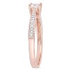 EVERLY JEWELRY |Rose Plated Sterling Silver 0.05 CT TW Diamond And 1/3 CT TGW Created White Sapphire Fashion Ring - 2 of 4