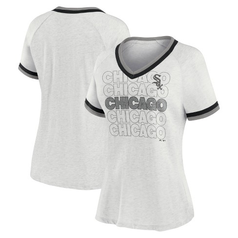 Nike Dri-Blend Mesh Logo Fashion (MLB Chicago White Sox) Women's V-Neck T- Shirt.
