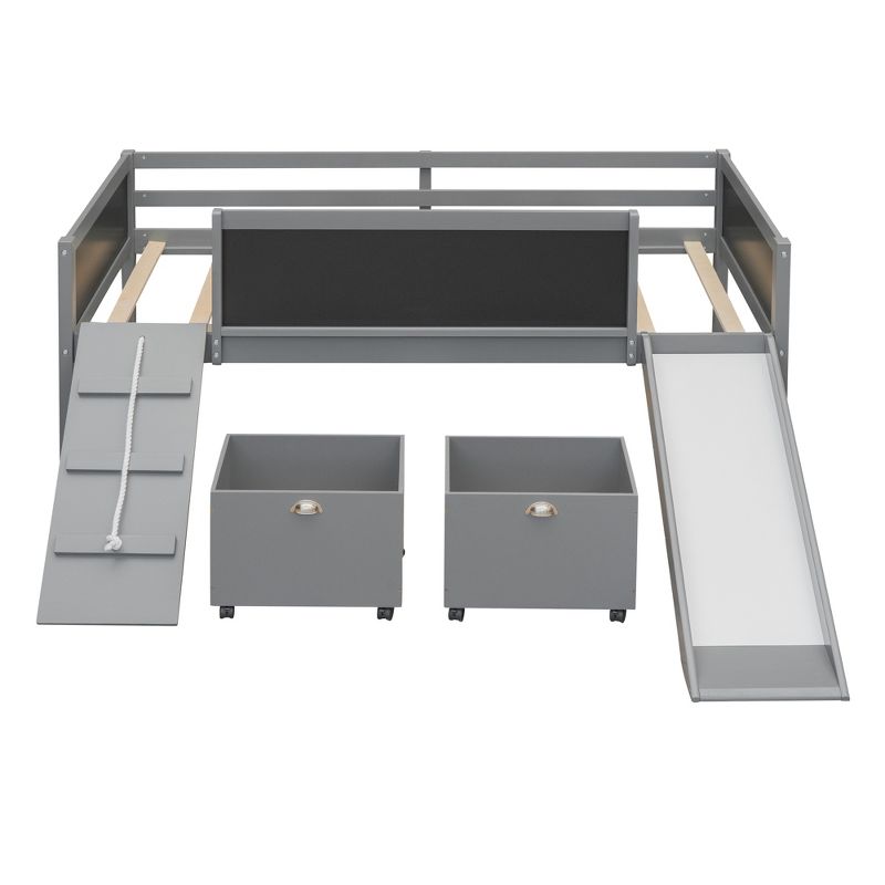 Twin Size Loft Bed Wood Bed with Two Storage Boxes - ModernLuxe, 5 of 13