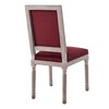 Modway Court French Vintage Performance Velvet Dining Side Chair – Navy – Upholstered Accent Chair with Weathered Wood Frame and Classic Carved Detail - 3 of 4