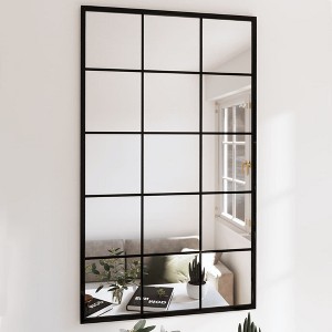 vidaXL Wall Mirror Black 39.4 in.x23.6 in. Metal - 1 of 4