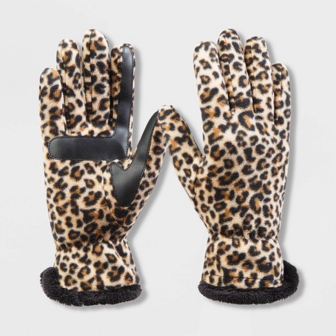 Isotoner Shortie Tech - Guantes táctiles, estampado de leopardo, talla  L/extra grande, leopard print, Large/Extra Large