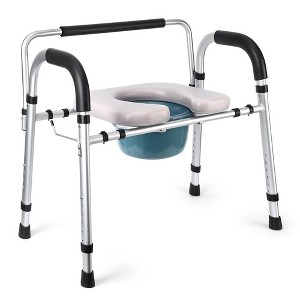 Raised Toilet Seats with Pullable Bedpan for Seniors - 1 of 4