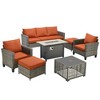 XIZZI Outdoor Sectional Sofa Set, Modular Outdoor Wicker Sofa Set with Optional Solar Table, Ottomans or Fire Pit in 6 Colors, All-Weather Design - 2 of 4
