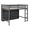 TIRAMISUBEST Full Size Loft Bed with 8 Open Storage Shelves and Built-in Ladder, Solid Wood Loft Bedframe with Guardrails, Kids Playhouse Bed - 4 of 4
