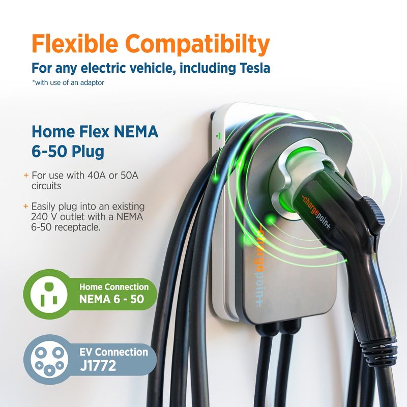 ChargePoint Home Flex Electric Vehicle EV Charger, 5 of 8