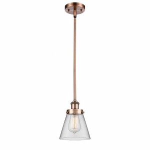 Cone - 1 Light Stem Hung Mini Pendant In Industrial Style-9 Inches Tall and 6 Inches Wide - 1 of 1