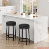 Round Swivel Bar Stool Set of 2/4, 24.4" Counter Height Bar Stool with Upholstered PU Leather Cushion, Round Backless Kitchen Barstool - 3 of 4