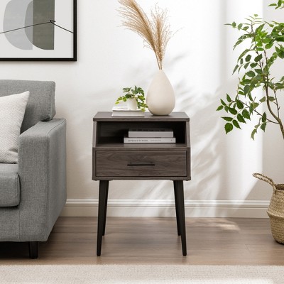 GDFStudio Marlow Modern Nightstand with Drawer and Open Storage