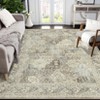 8'x10' Machine Washable Vintage Floral Living Room Rugs, Soft Non Slip Accent Large Carpet for Bedroom Dining Room, Light Taupe - 4 of 4