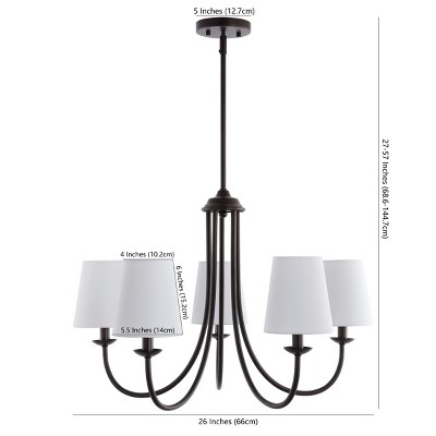 Darryn 26" Bronze and White Candelabra Chandelier