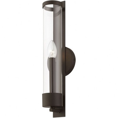 Castleton Dimmable Bronze 1-Light Vanity Sconce with Clear Glass