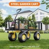 Heavy Duty Steel Garden Cart, 500 LBS Capacity 3 in 1 Pullable Garden Wagon with 10" Wheels, for Gardening Soil, Tools, and Plant Transport - 3 of 4