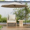 Modern Curved Back Aluminum Patio Accent Arm Chair,Outdoor Poolside Lounge Chair,Woven Rope Back Garden Armchair with Cushion-Coolbibila - 3 of 4