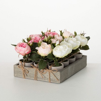 Sullivans Artificial 6" Potted Rose Crate of 12