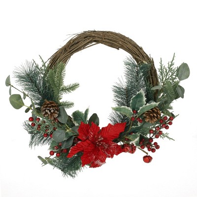 Nicbex Christmas Decorations Home Decor Christmas Wreaths for Front Door Leaves and Magnolia Christmas Wreath Artificial Pre-Decorated Holiday Accent