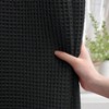 Long Waffle Shower Curtain Black Cotton Texture Fabric Heavyweight Bathroom 72Wx84L - 3 of 4