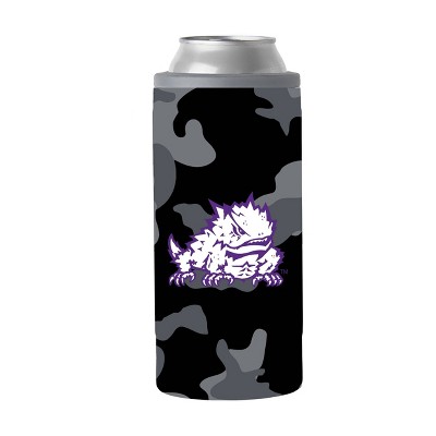 NCAA TCU Horned Frogs 12oz Black Camo Slim Can Cooler