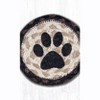Earth Rugs Cat Paw Jute Coaster – 5"x5" Round Hand Stenciled Rustic Drink Mat - 3 of 3
