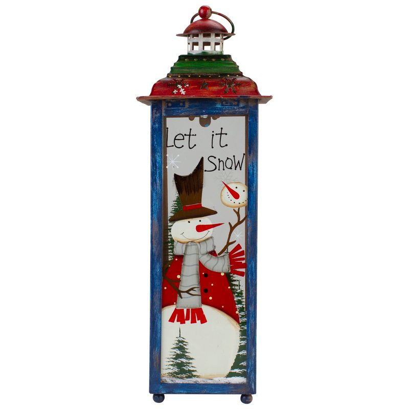 Northlight Red, White and Green "Snow" Christmas Lantern 15", 1 of 5